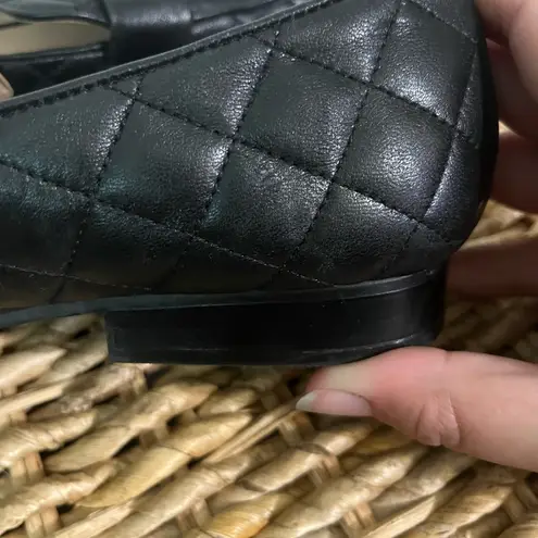 Essex Lane Shoes Tessie Black Quilted Leather Loafers size 7 leather