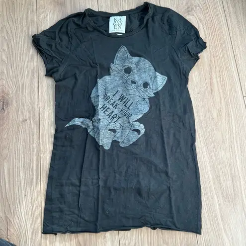 Zoe Karssen Black Break Your Heart Cat Graphic T