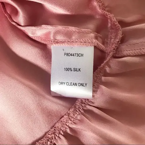 Parker  100% Silk Sleeveless Pink Top Tank‎ Blouse Ruffle Hem Size Medium New