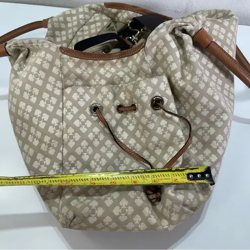 Kate Spade  Classic Spade Stevie Lg Diaper Baby Bag Stucco Leather Trim Monogram