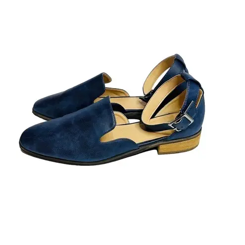 Journee Collection Loretta Sandals Navy Blue Faux Leather Women's Size 11