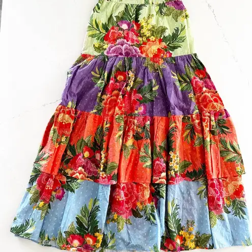 Farm Rio  x Anthropologie Tiered Floral Maxi Skirt | NEW | XS