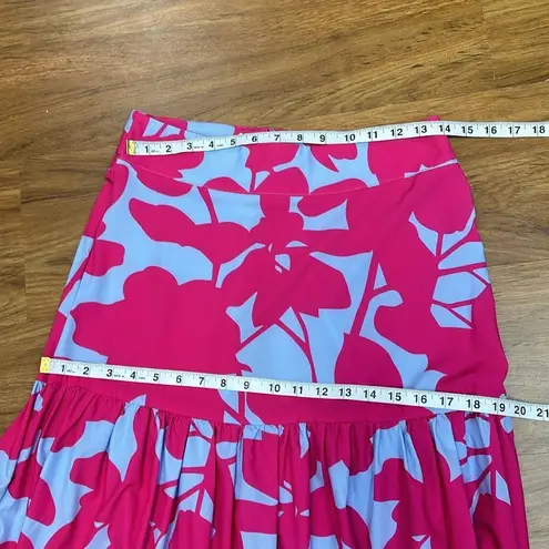NWT Floral Set Hight Waits Maxi Skirt With One Shoulder Top Sz S Pink