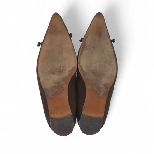 Manolo Blahnik Dark Brown Flats with Bow Detail