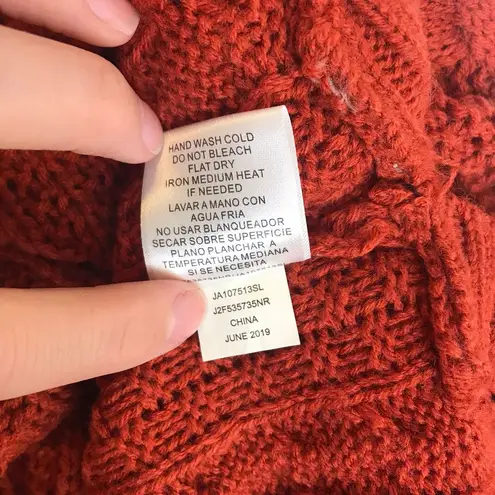 Joseph A NWT Cable Knit Rust Turtleneck Sweater