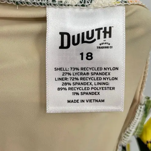 NEW Duluth Trading Swimsuit Tankini Tank Top Bra Toucan Tropical Print Size 18 Green