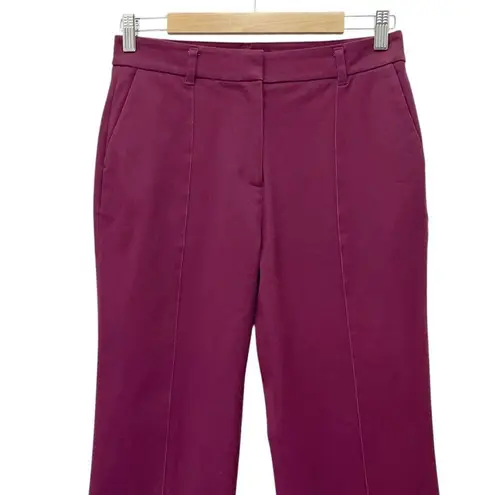 Boden Relaxed Bootcut Pants Maroon Seam Front Flare Leg Trouser Size 6L | 6 Long Red