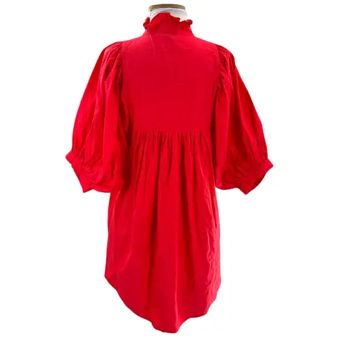 Never A Wallflower Poplin High Neck Dress red Sz M Size M