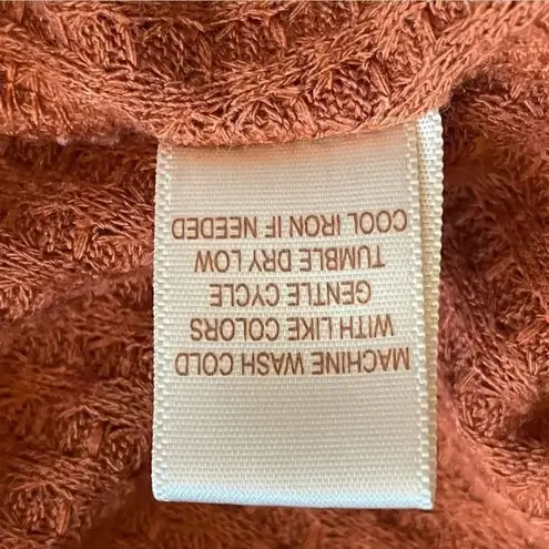 Liberty Love Burnt Orange Sleeveless Knit Button Front Ribbed Tank Top SZ S