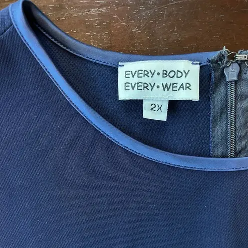 Every Body Every Wear Fit n Flare Layered Asymmetrical Skirt Sleeveless Dress 2X Blue Size XXL