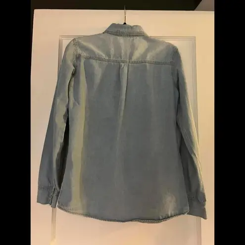 Stylish Light Wash Denim Shirt size Medium Blue