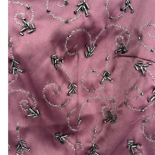 NY & CO Beaded Y2K Womens Top Sz Large Holiday Glam Purple Sequin NWT Whimsigoth