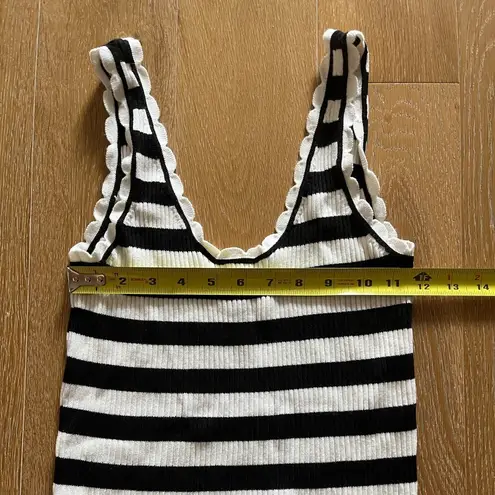 Mango  black and white stripe knit tank top