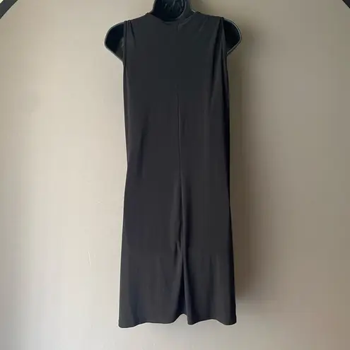 MSK sz 6 black sleeveless halter shift boho dress