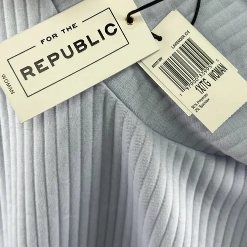 FOR THE REPUBLIC Sz 1X Womens Top Lilac Purple Ribbed Knit Mock Neck Pullover