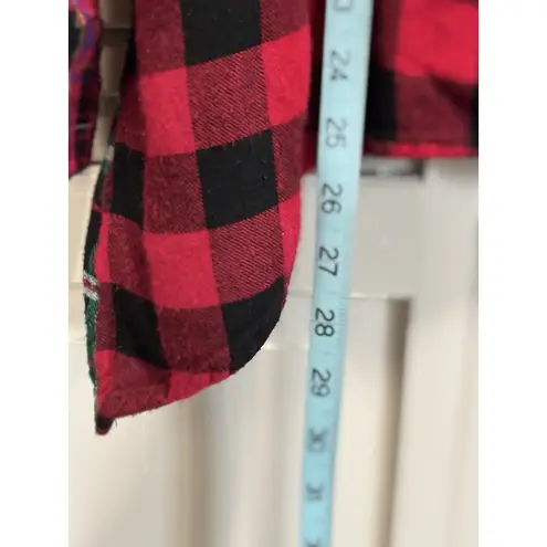 Blair Flannel Shirt Red/Multi Plaid Long Sleeve Shark Hem Size XL Button Up - Image 4