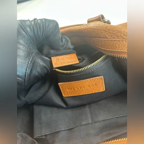 See By Chloe See by Chloé Vintage Orange Pebbled Leather Shoulder Tote Bag