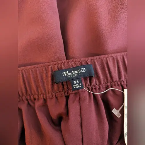 Madewell  NWT burgundy silk skirt Size XS