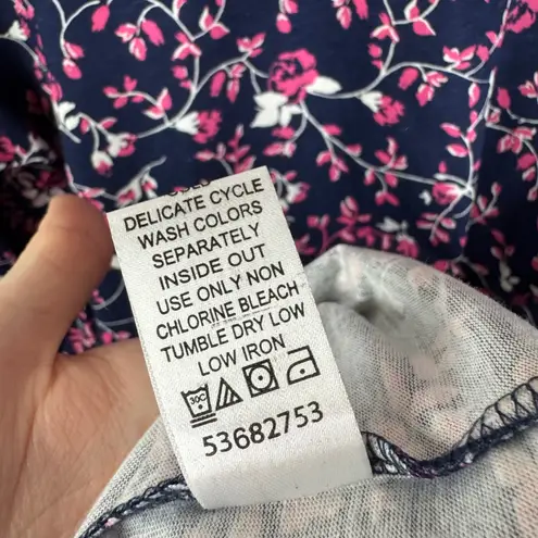 Woman Within Floral Tunic Top Size 22/24 Stretch Comfort Modest Feminine Cotton