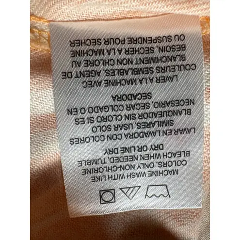 Wrangler  Orange Stripe Geometric Print Button Down Shirt Top Womens XXL