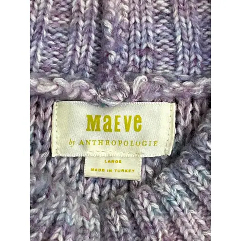 Maeve Anthropologie Multicolor Cable Knit Sweater Large Pastel Purple Pink