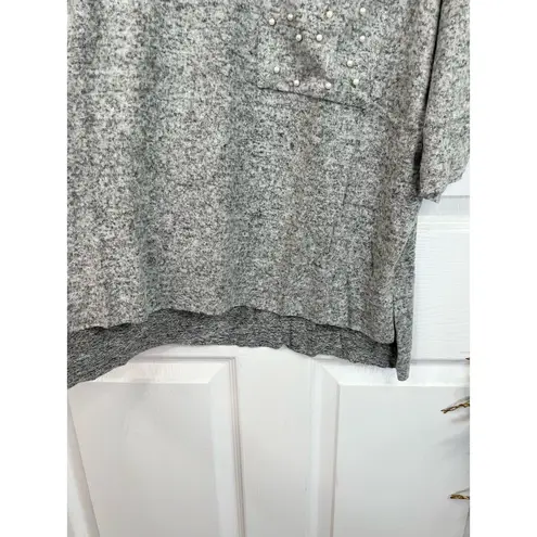 Workshop Republic Clothing WORKSHOP Republic Size S Heather Grey Pearl Soft Knit Top Athleisure Casual