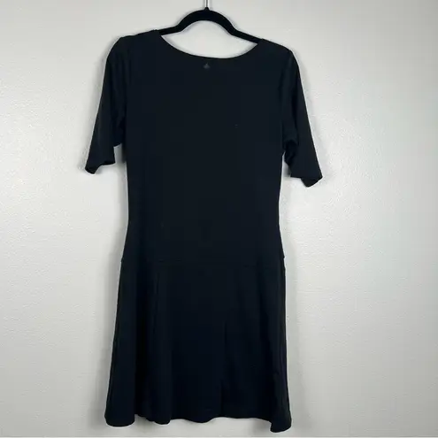 prAna Short Sleeve Scoop Neck Dress Black Sz S