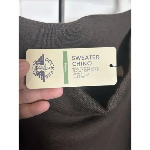 Dockers Women’s Tapered Crop Wool Blend Brown Straight Leg Pull On Pants XL