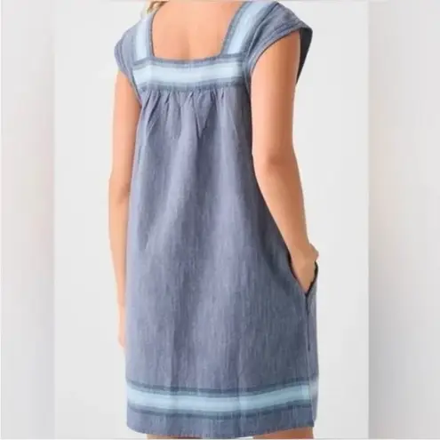 Faherty  Hailee Blue Sleeveless Organic Cotton Dress XS