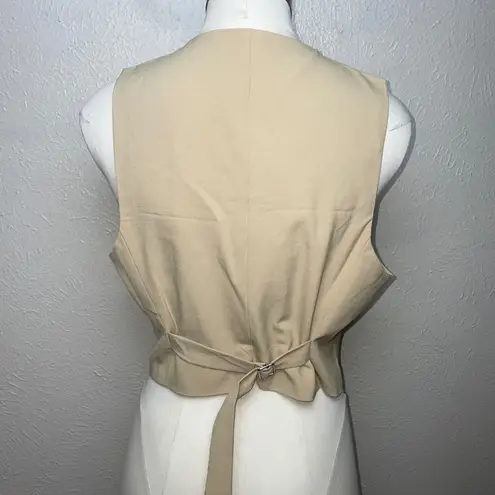 Bardot Callie Beige Tailored Vest Waistcoat L US 8 NWT Quiet Luxury Suiting