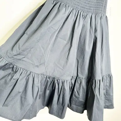 STAUD Womens Landry Mini Dress Smocked Sleeveless Tiered Black Size XL NEW