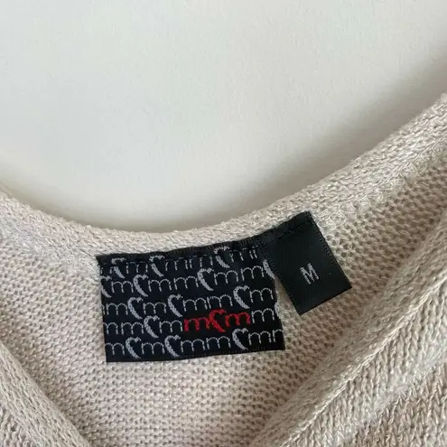 Moa Moa Bow Detail Pullover Sweater in Cream Color Womens Size Medium