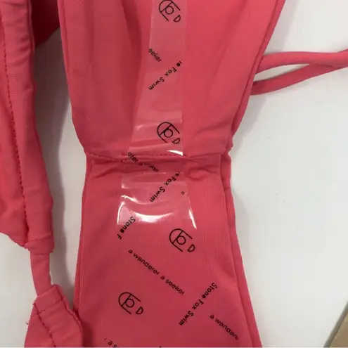 Stone Fox Swim River Thong Bikini Bottom Sunset Pink Adjustable Side Tie Size M
