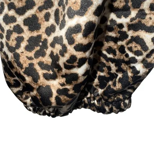 BAILEY 44 Black Thick Ribbed V-Neck Top Animal Print Long Sleeves NWOT Size S