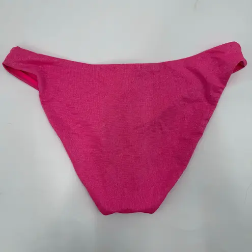 AQUA  Bikini Bottoms Size Large Pop Pink NWT Lurex Shimmer Swim Bloomingdales