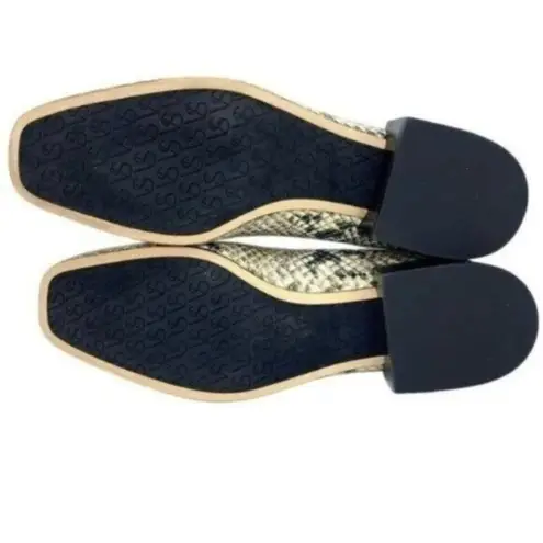 via spiga Women’s Baudelaire Square Toe Snakeskin Embossed Leather Loafers