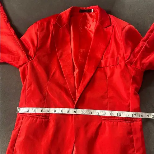 Women's Red Light Weight Blazer Jacket One Button Closure Size M (8) NWOT Red Size M