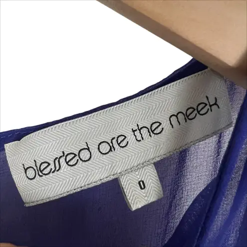 Blessed Are The Meek Revolve Ethereal Embroidered Mini Dress in Blue Size 0 XXS