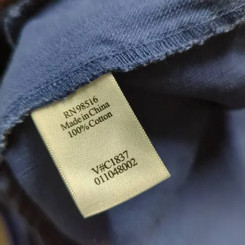 Coldwater Creek Shirt Blue Woman's XS 3/4 Snap Hooded Pull Over Coastal