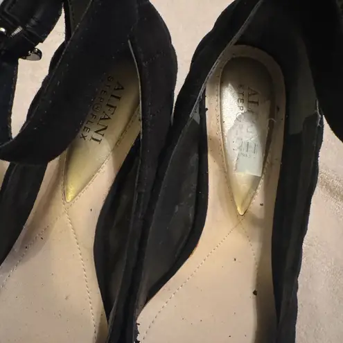 Alfani Womens Step N Flex Sandals Black Suede Quilted block heels shoes sz 8