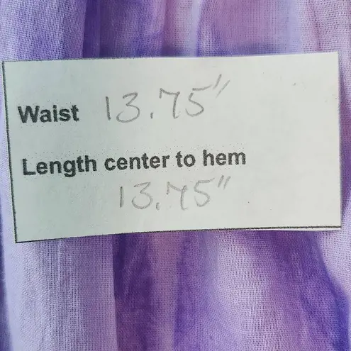 Raga Purple Dyed Flirty Mini Skirt with Crochet Lace Hemline NWT Size Large