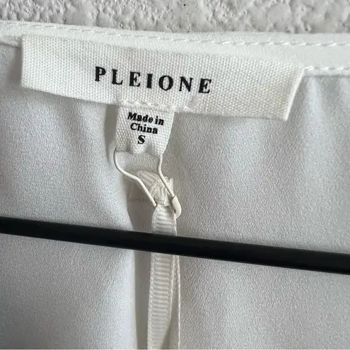 Pleione NWT White with Black Lace Trim Tank Faux Wrap Upper Small