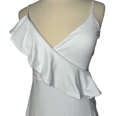 Susana Monaco Ruffled Mini Wrap Dress Size XS Sugar White Strappy Ruffle New
