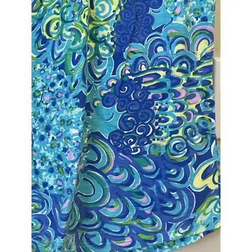 Lilly Pulitzer Lilly‎ Pulitzer Marlow Tank Top Lilly's Lagoon Print Notch Neck XS Style 12271
