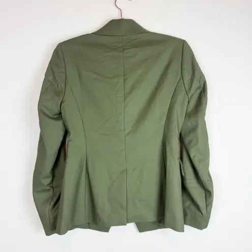 Boston Proper Modern Double Breasted Blazer Military Green Size 2
