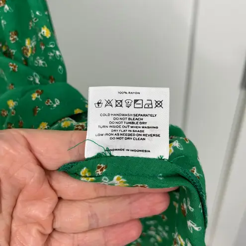 Faithfull the Brand Size 4 Green Floral Esther Open Back Tie Tank Mini Sundress