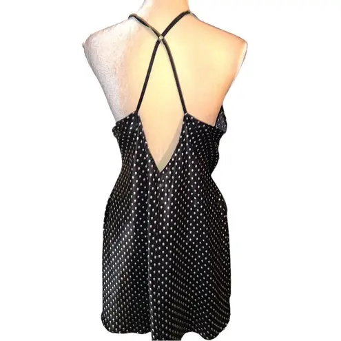 Apt. 9  black sweet little nighty with white polka dots and red lace detailing.New