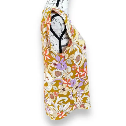 Pleione Floral Blouse Pleated Back 70s Vibe NWT Small