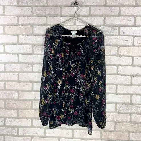Sundance Acantha Floral Print Ruffle Long Sleeve Blouse Size XS