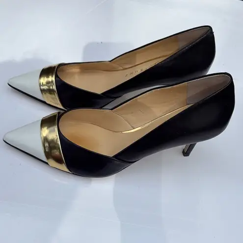 Ivanka Trump Elegant Black and Gold Women's Heels